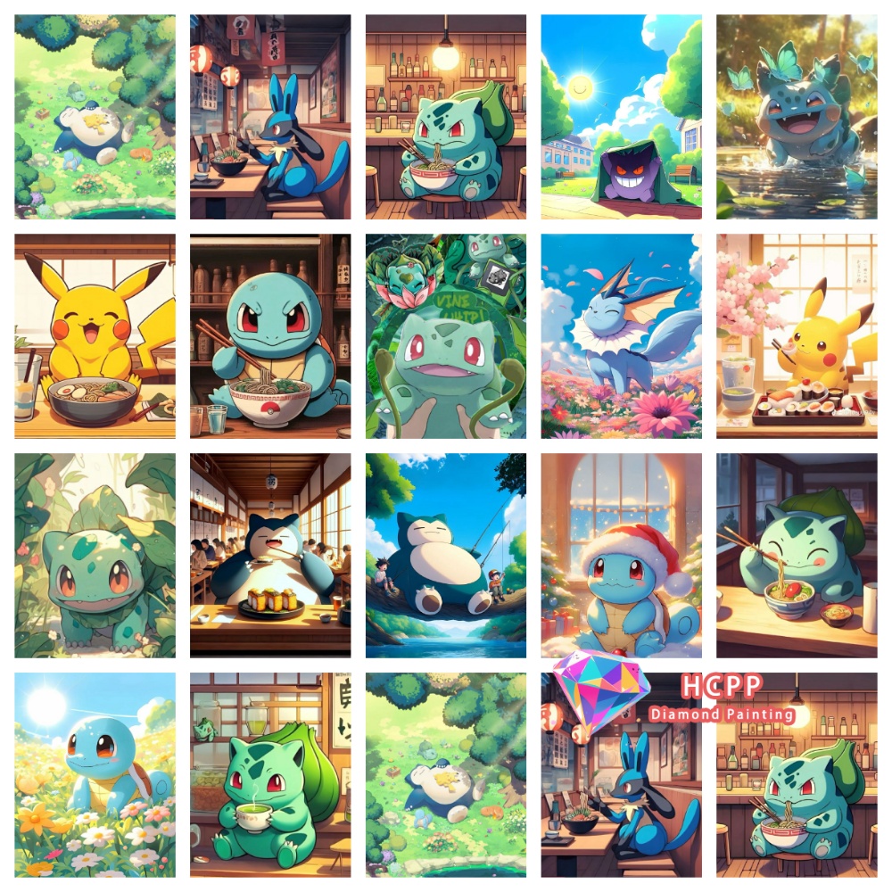 Resin Art Kits - Kit de peinture diamant Pikachu Bulbasaur
