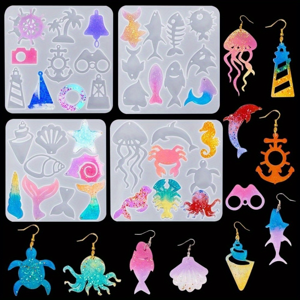 Silicone Mold Ocean - L'ensemble de moules pour boucles d'oreilles