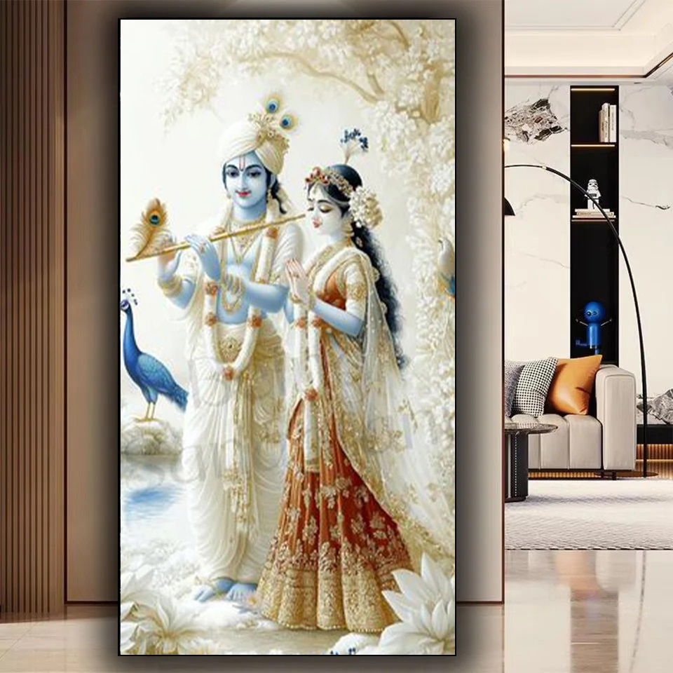 Resin Art Radha Krishna - Seigneur indien Radha Krishna Couple 5D