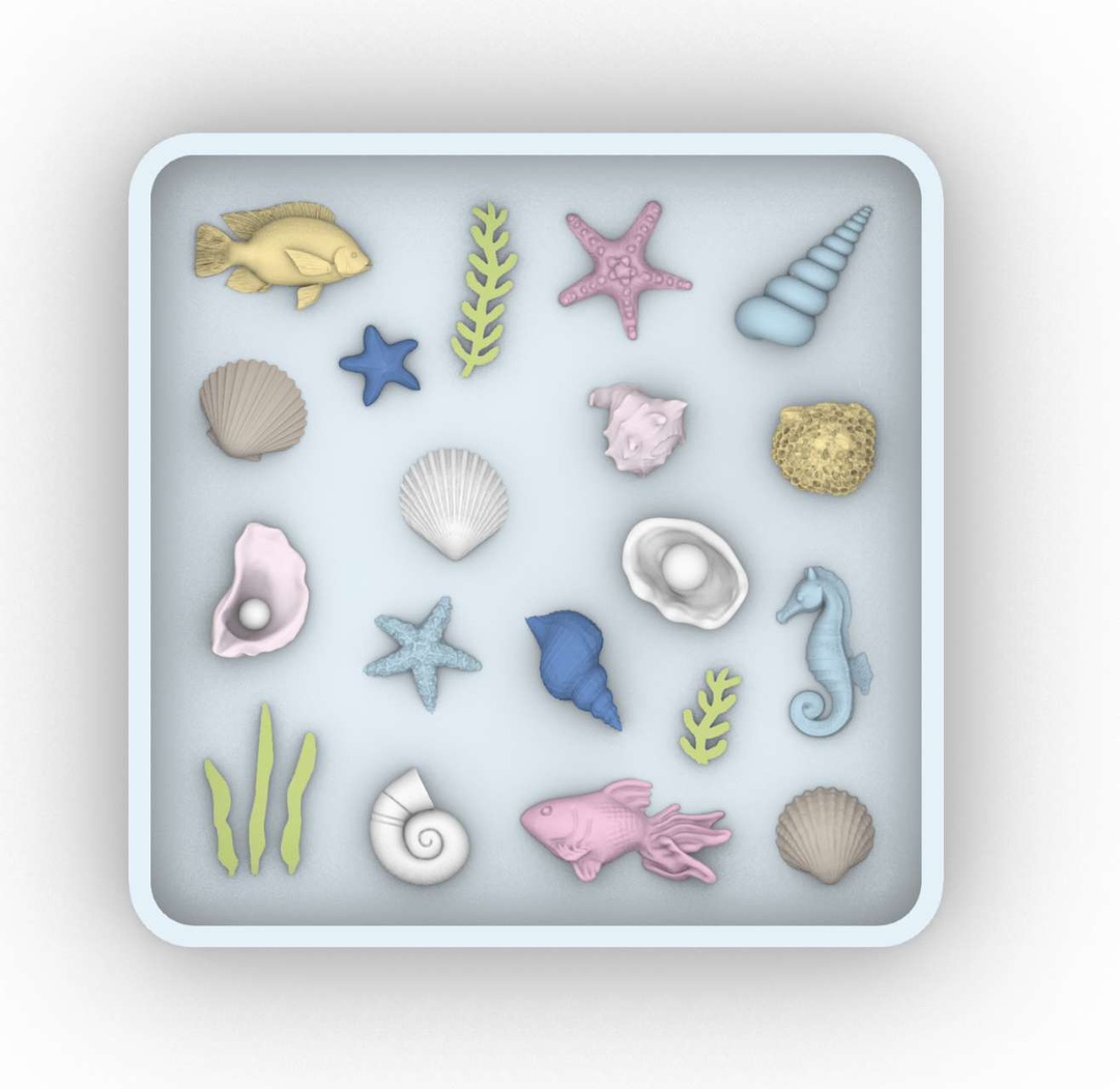 Silicone Mold Ocean - Moule en silicone pour accessoires océaniques