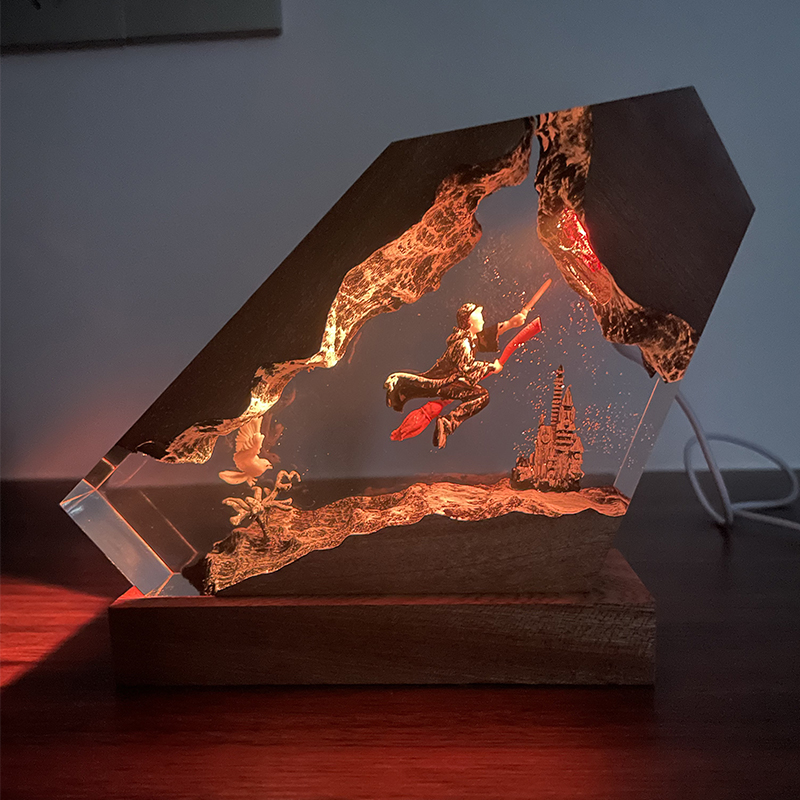 Resin Artist - Lampe en résine de bois époxy,