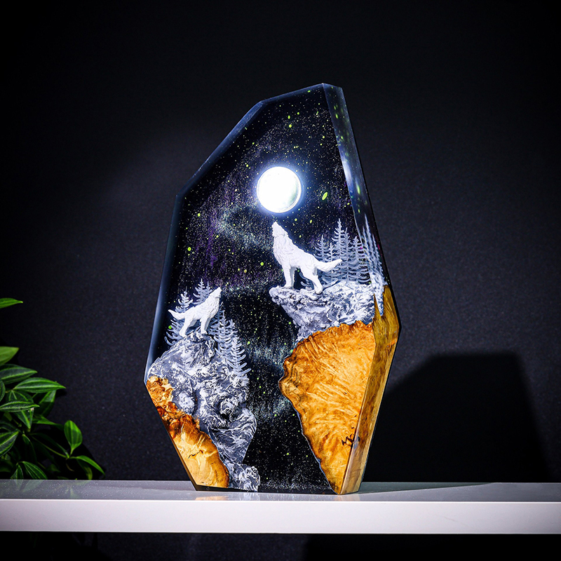 Resin Art And Decor - Lampe de Table en Résine Figurine