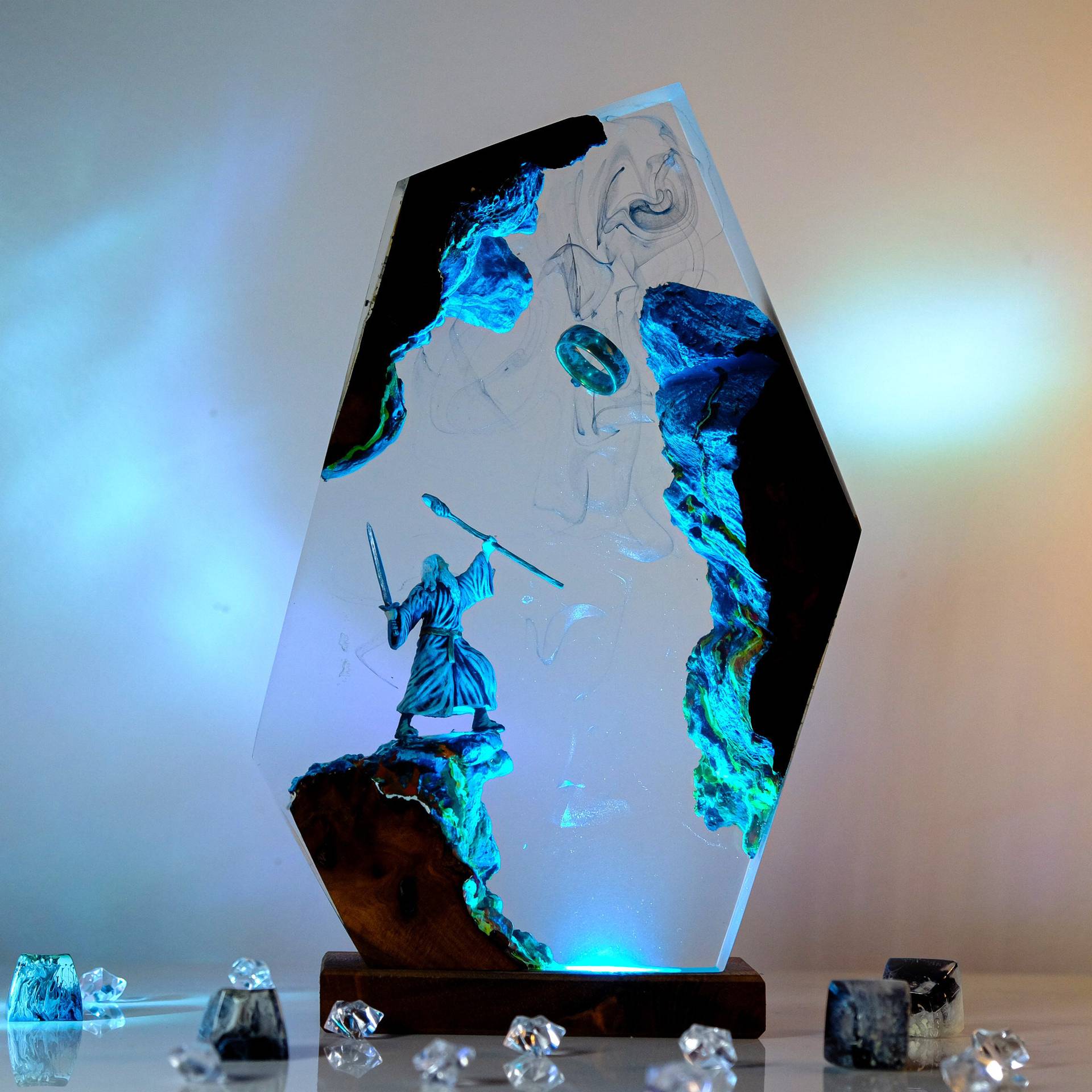 Resin Artist - Lampe de table en résine Scène