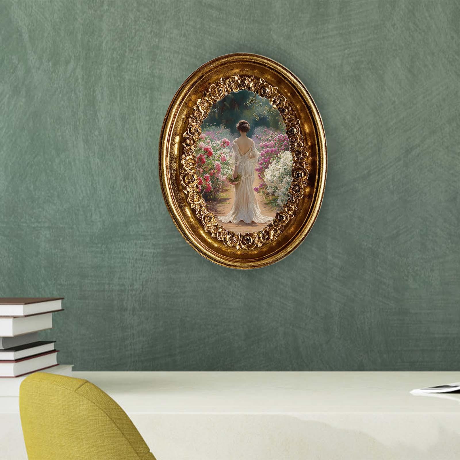 Resin Art Studio - Cadre Photo ovale Vintage 5.8x7.3 pouces,