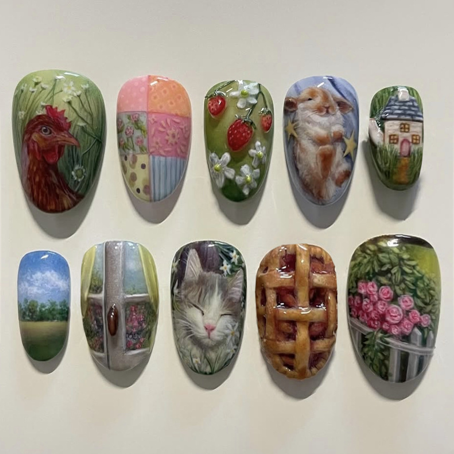 Resin Art Flowers - 24 pièces Style pastoral amande presse
