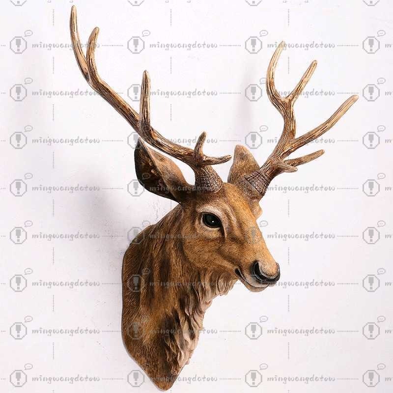 Resin Art And Decor - Tête de cerf artificielle de 17