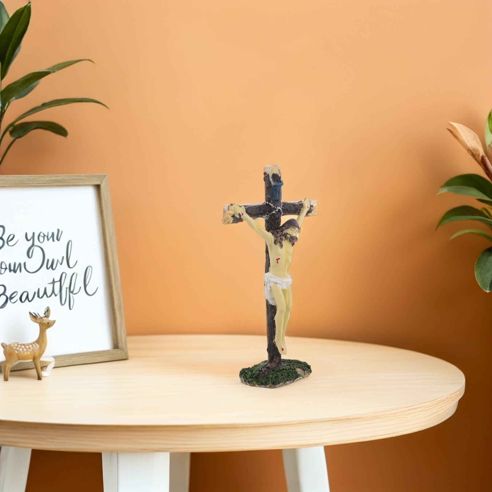 Resin Artist - Sculpture de Jésus sur croix en