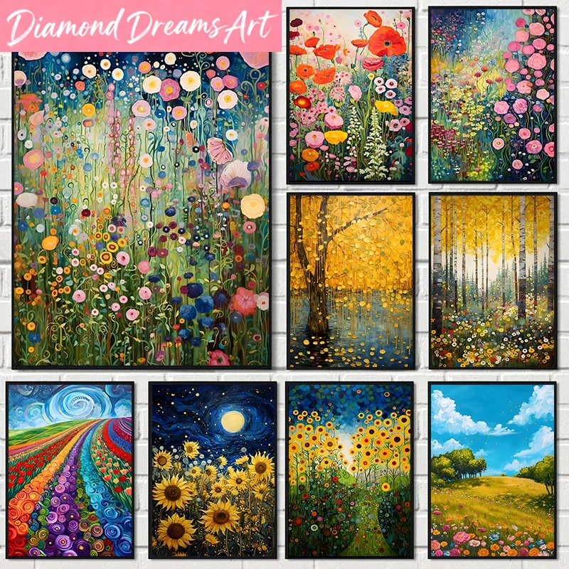 Resin Art Class - Peinture diamantée sans cadre, motif floral