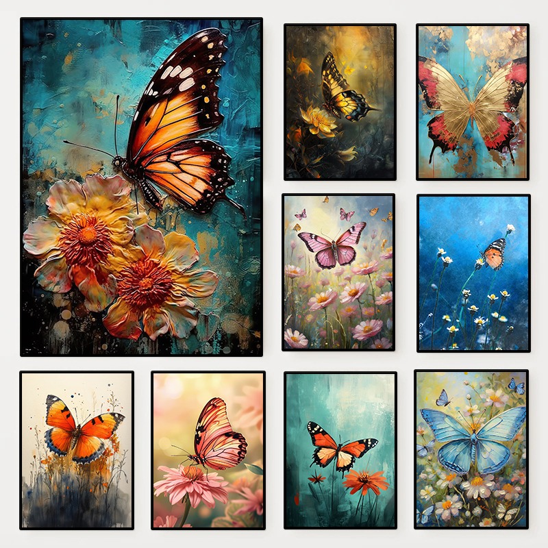 Affiche florale papillon, pays - Resin Art Flowers avis et prix