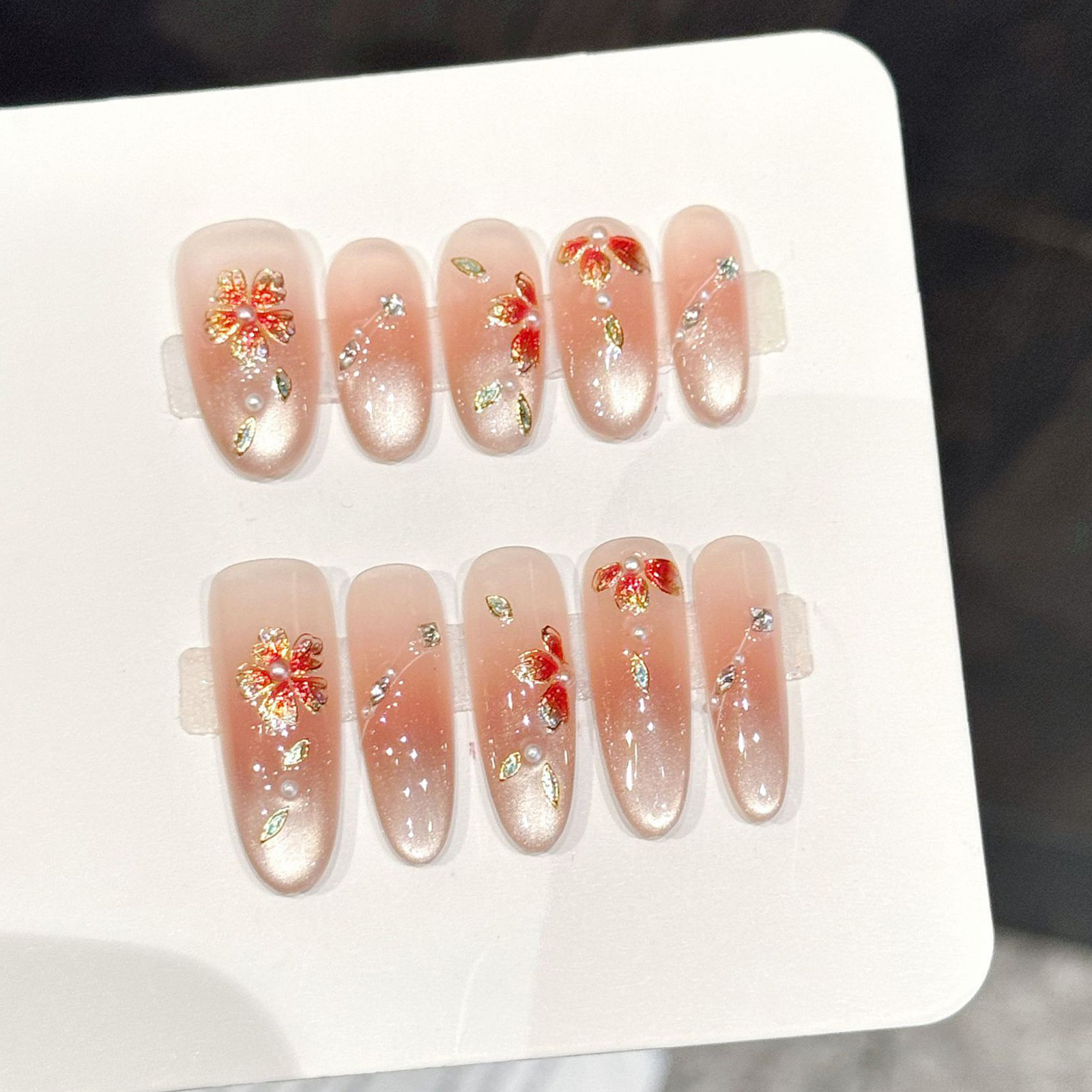 10 pièces faux ongles faits à  - Resin Art Flowers avis et prix